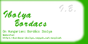 ibolya bordacs business card